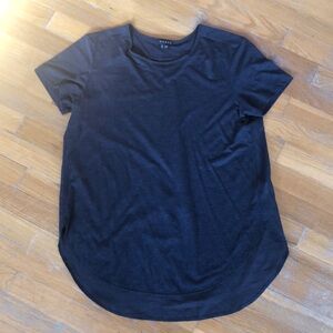 Theory dark gray “Elevated” looking T shirt. Longer back L